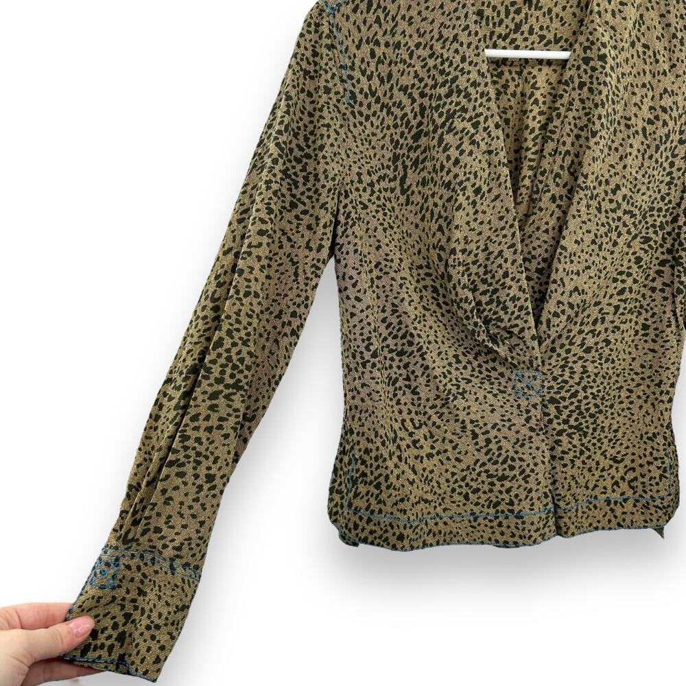 Rag & Bone Shields Top Size Xs Leopard Print Drap… - image 6